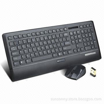 2.4GHz Wireless Multimedia Keyboard and Mouse Combo with 1,000dpi Resolution